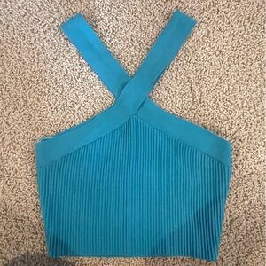 nordstrom crop top blue size small